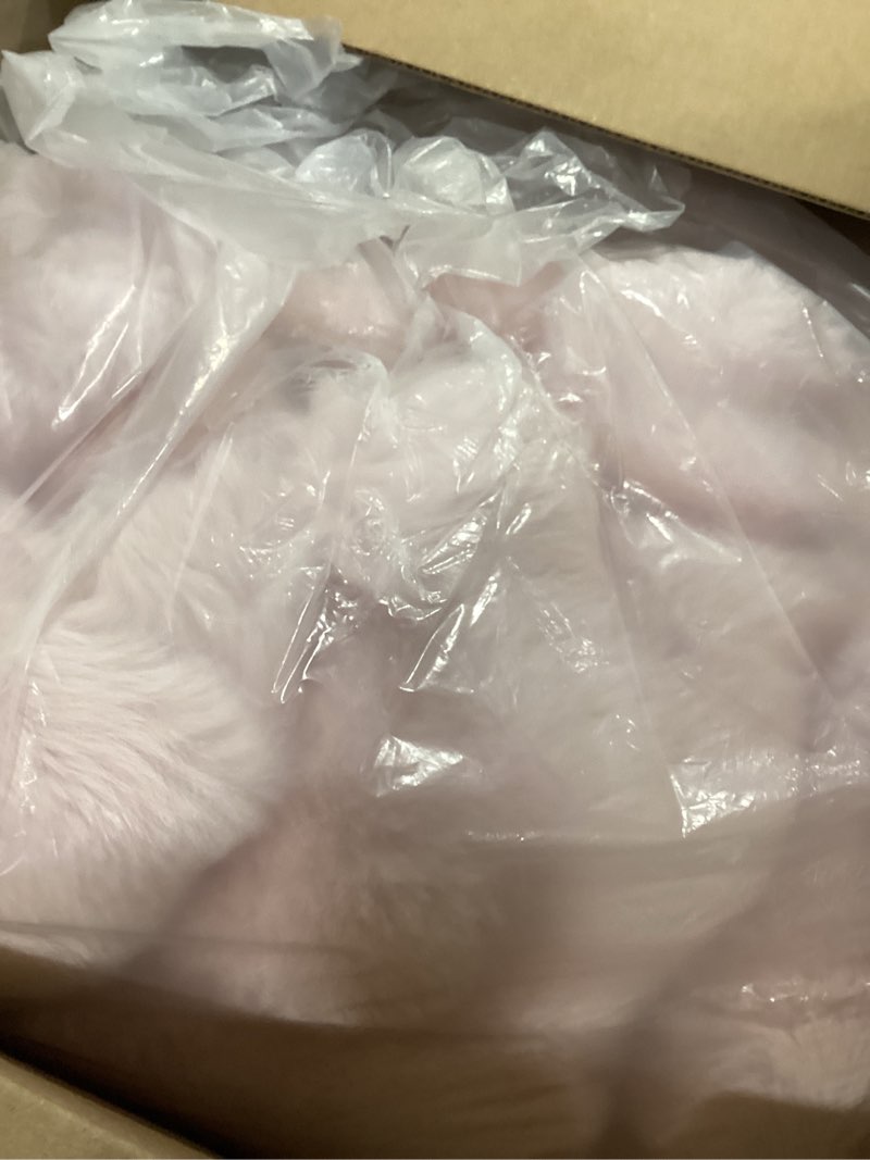 Condition photo showing Good Condition for joniyear decorative large soft bubble faux rabbit fur bed blanket full size 70" x 80",reversible cozy accent thick warm furry blanket for winter,lovely cute big washable fuzzy blankets for women, pink pink - 900 gsm full size - 70" x 80"