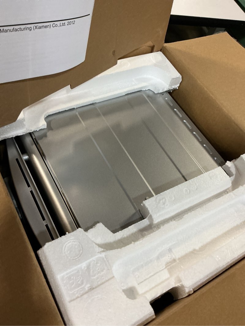 Condition photo showing As Is for panasonic flashxpress toaster oven countertop, 4-slice small toaster oven compact size with double infrared heating, 6 auto cook options and precise temperature control, 1300w - nb-g110p (silver) flashxpress compact matte silver