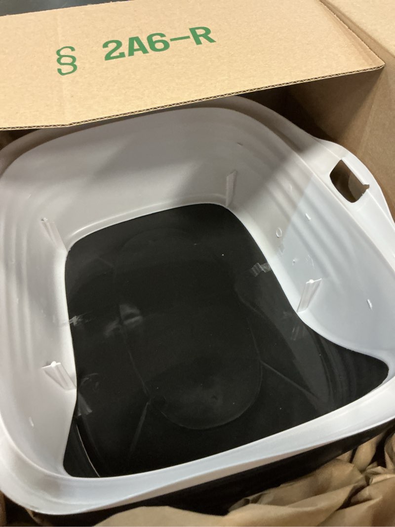 Condition photo showing Good Condition for arm & hammer rimmed cat litter box with high sides and microban, made in usa pearl white/ dark gray standard