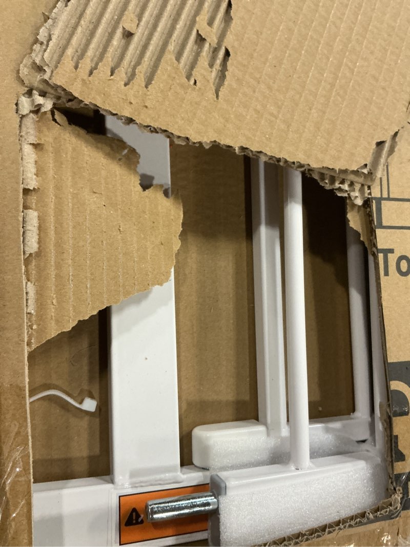 Condition photo showing Good Condition for keny 29"-42.5" Baby Gate for Stairs, Auto Close Safety Dog Gate, Pressure Mounted Easy Walk Through Pet Gate for Doorways, Durable Stair Gate, 30" Tall, White White 29-42.5"Wide, 30"Tall