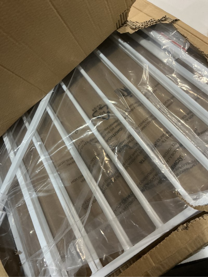 Condition photo showing Good Condition for upgraded 29-43" no bottom bar baby gate,heavy-duty hardware mount dog gate, adjustable baby gate,for house/stairs/doorways use, safety pet gates with gate pulley,walk thru door,two way open