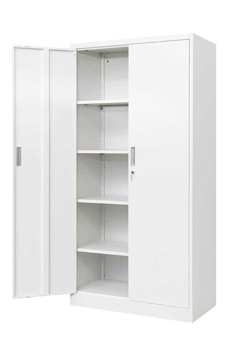 Metal Garage Storage Cabinets with 4 Adjustable Shelves and Lockable doors ( 72'' H x 36'' W x 18'' D)