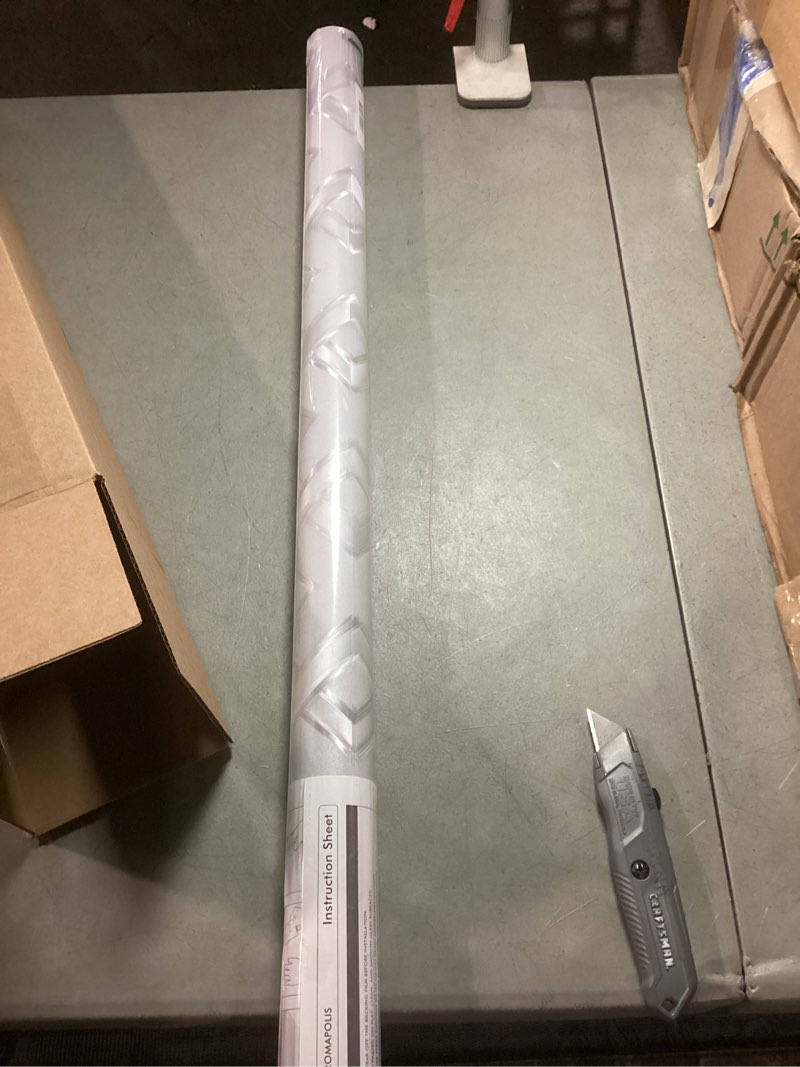 Condition photo showing As Is for kromapolis window privacy film, vinyl glass covering, stained decorative film frosted, static window clings, non-adhesive, no-glue (17.5 x 78.7 inch) 17.5in x 78.7in clear