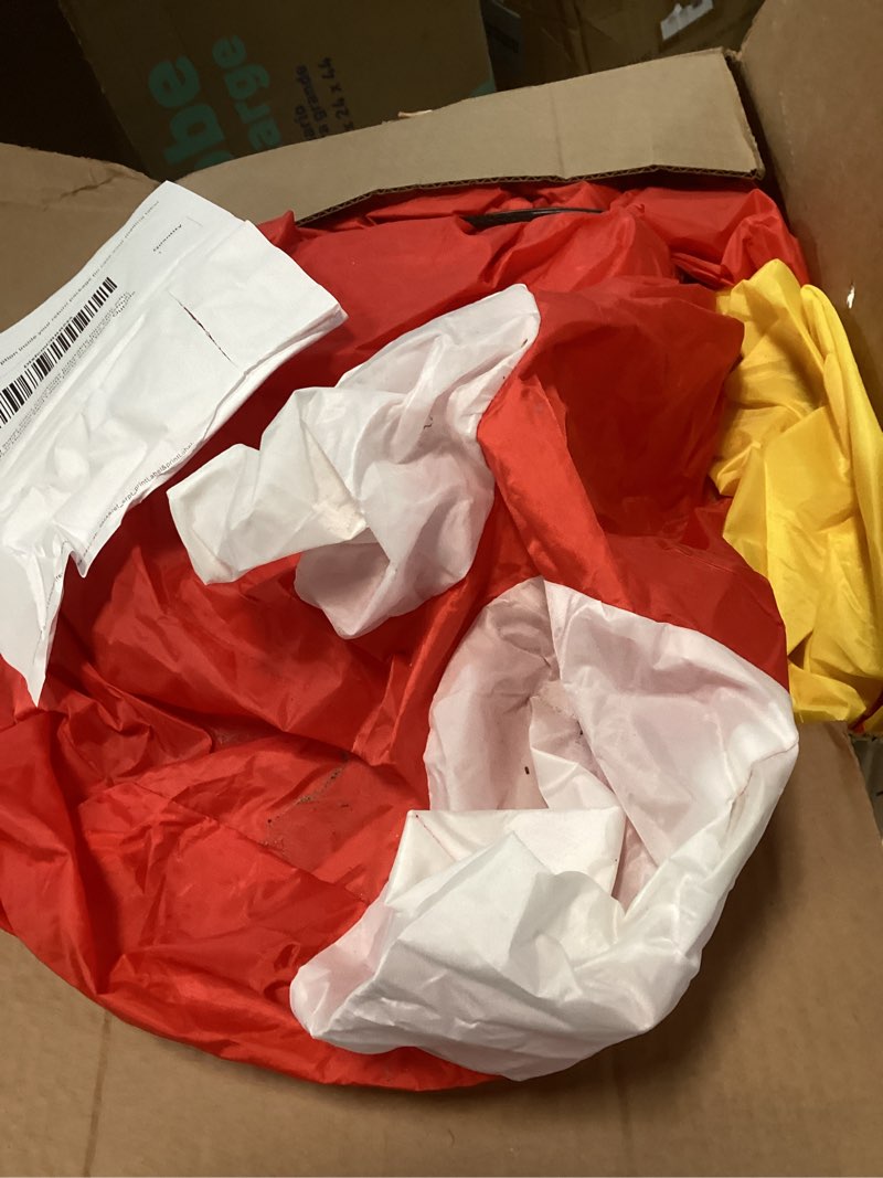 Condition photo showing As Is for 16Ft Ht x 18FT Long Super Giant Christmas Inflatable Dinosaur with Candy Cane Blow Up Yard Decoratio