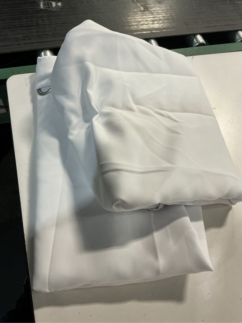 Condition photo showing As Is for H.VERSAILTEX White Curtains 84 inches Long for Living Room Thermal Insulated Room Darkening Window Treatment Panels Drapes Light Reducing Curtains for Bedroom, 2 Panels, 52" W x 84" L, White 52"W x 84"L (Pack of 2) Pure White