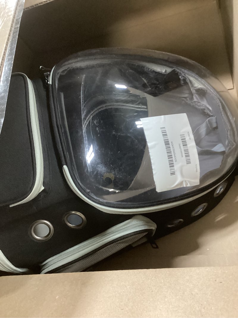 Condition photo showing Good Condition for Cat Backpack Carrier for Cats and Small Dogs, Breathable Cat Bubble Backpack, Airline Approved Pet Travel Carrier for Hiking Camping Outdoor(Black)