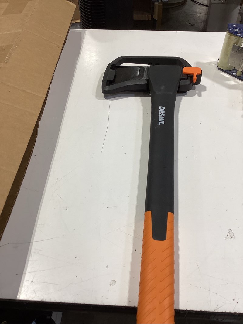 Condition photo showing Good Condition for x17 wood splitting axe, 24” camping outdoor hatchet for wood splitting and kindling, forged carbon steel heat treated hand maul tool, nylon hollow handle shock reduction handle