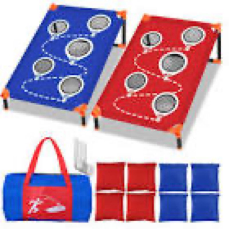nzqxjxz portable cornhole board set with 8 bean bags 3x2ft cornhole games for kids and adults cornho