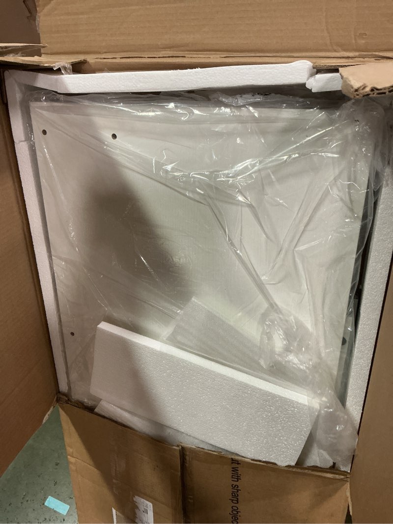 Condition photo showing New/Like New for Furologee 60" White Office Computer Desk with 4 Drawers,Gaming Desk with LED Lights and Power Outlets,Long Desk with Fabric File Cabinet,Study Writing Work Table with Shelf for Bedroom Home Office