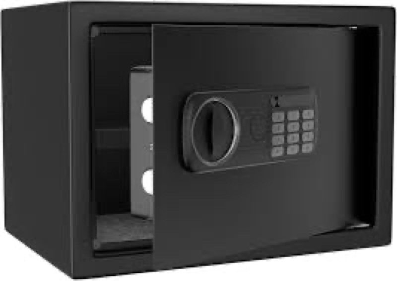 Small Safes for Home Use, Digital Security Safe Box with Combination Lock, Spare Keys and Removable 
