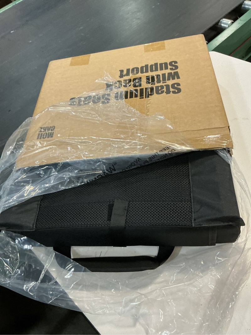 Condition photo showing Good Condition for stadium seats for bleachers with back support, bleacher chairs with backs and cushion wide, portable folding seats with magnetic bottom strips, includes shoulder strap - black (1, black) black 1 pack