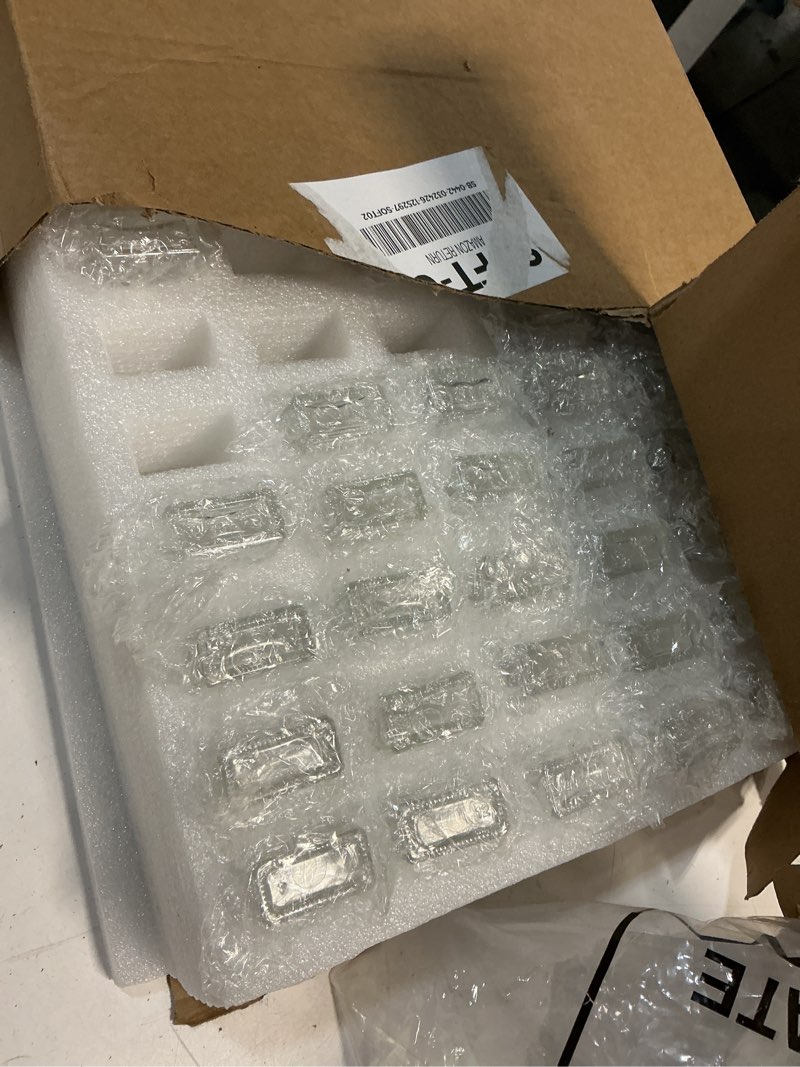 Condition photo showing Good Condition for (incomplete )domensi 60 pcs 10/15/30/50 ml glass perfume bottles mini glass empty spray atomizer bottles bulk refillable perfume dispenser container with pump tool for travel skin care (15 ml,black,gold,silver) black, gold, silver 15 ml 60