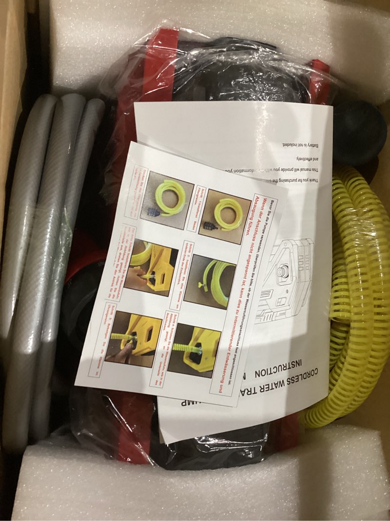 Condition photo showing Good Condition for ecarke water transfer pump 9.6gpm compatible with milwaukee 18v battery (tool only), cordless battery powered pond pump, portable self-priming water pump for rv, tank, pool draining, garden watering