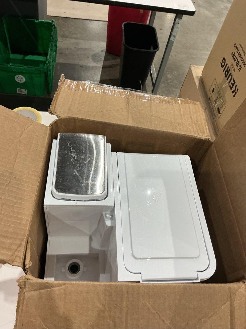 Condition photo showing As Is for hamilton beach flexbrew trio 2-way coffee maker, compatible with k-cup pods or grounds, combo, single serve & full 12 cup coffee pot, white, fast brewing, removeable reservoir white, fast brewing, removable reservoir