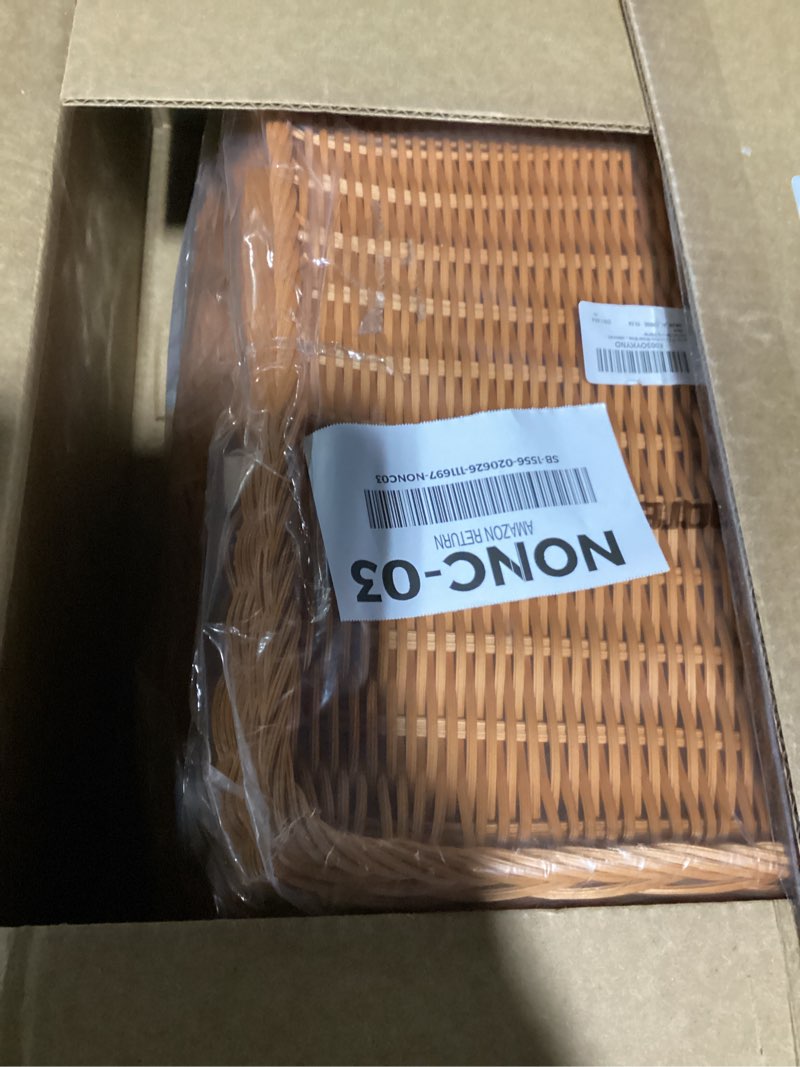 Condition photo showing New/Like New for Irenare 6 Pack Wicker Bread Basket 17.7 Inch Woven Bread Serving Baskets for Gifts Poly Rattan Fruit Tabletop Food Trays for Display Vegetables Restaurant Kitchen Snacks