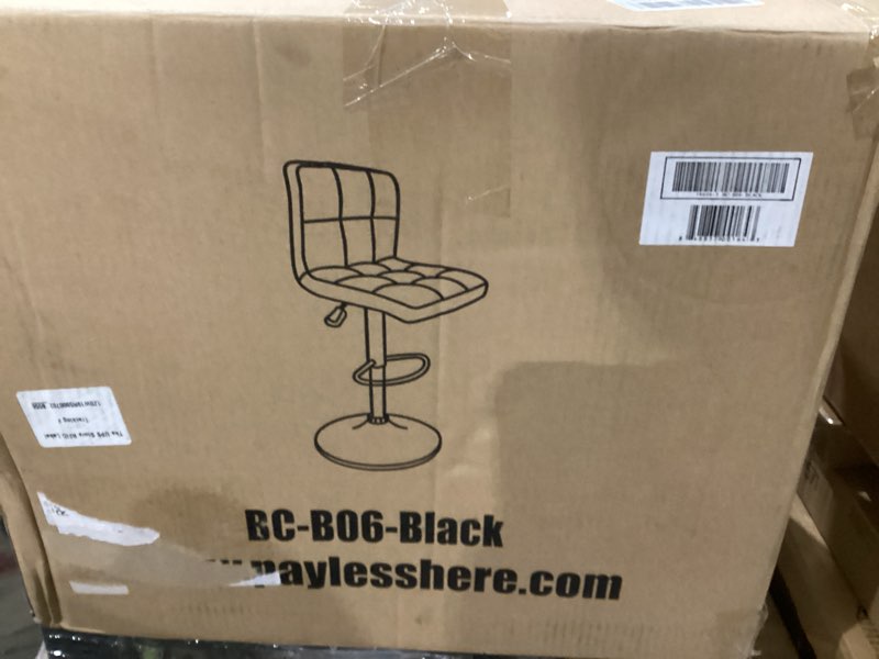 Condition photo showing New/Like New for BestOffice Bar Stools Set of 2, Adjustable PU Leather Swivel Barstools, Modern Counter Stools with Back and Footrest, Counter Height Barstools for Bar, Kitchen and Dining Room Black 2