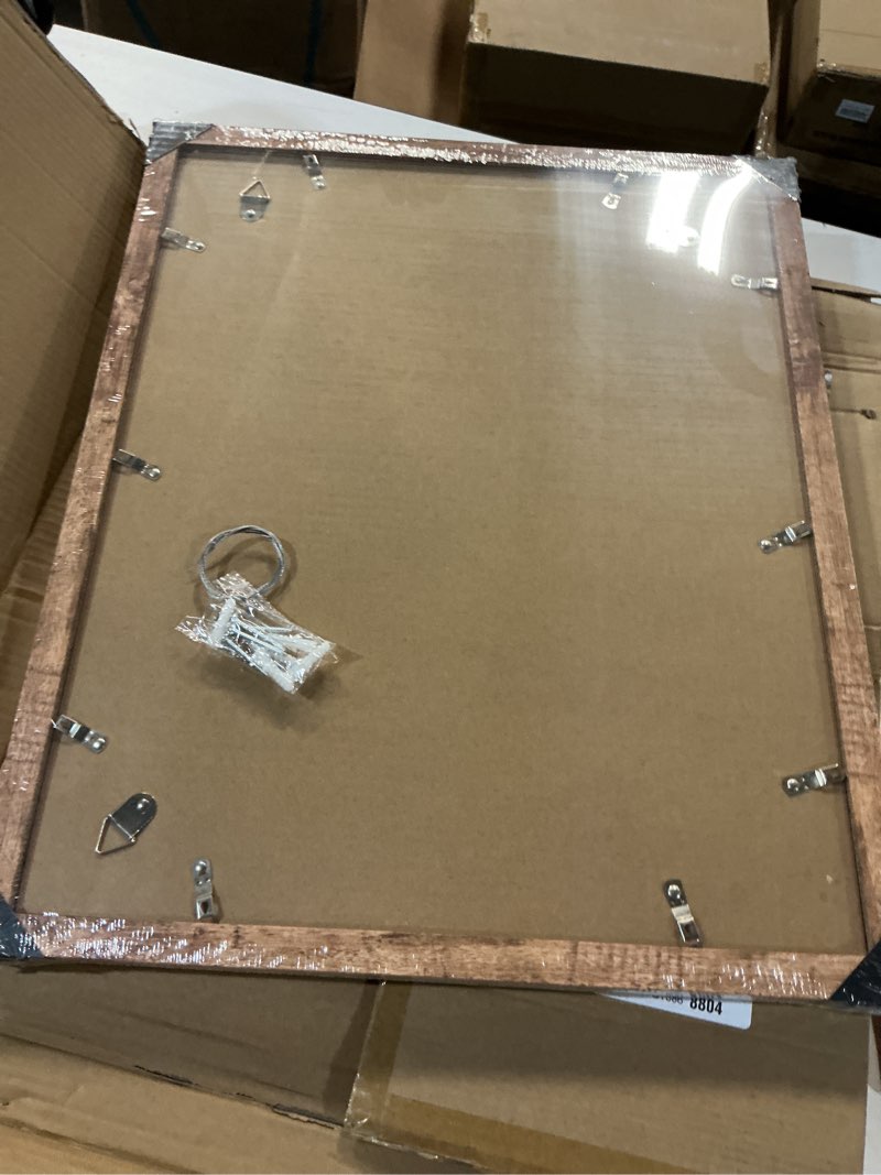 Condition photo showing Good Condition for irahmen 16x20 picture frame set of 2 with plexiglass, display pictures 11x14 with mat or 16 x 20 without mat, rustic brown wood poster frame for photo wall gallery mounting rustic brown 16x20