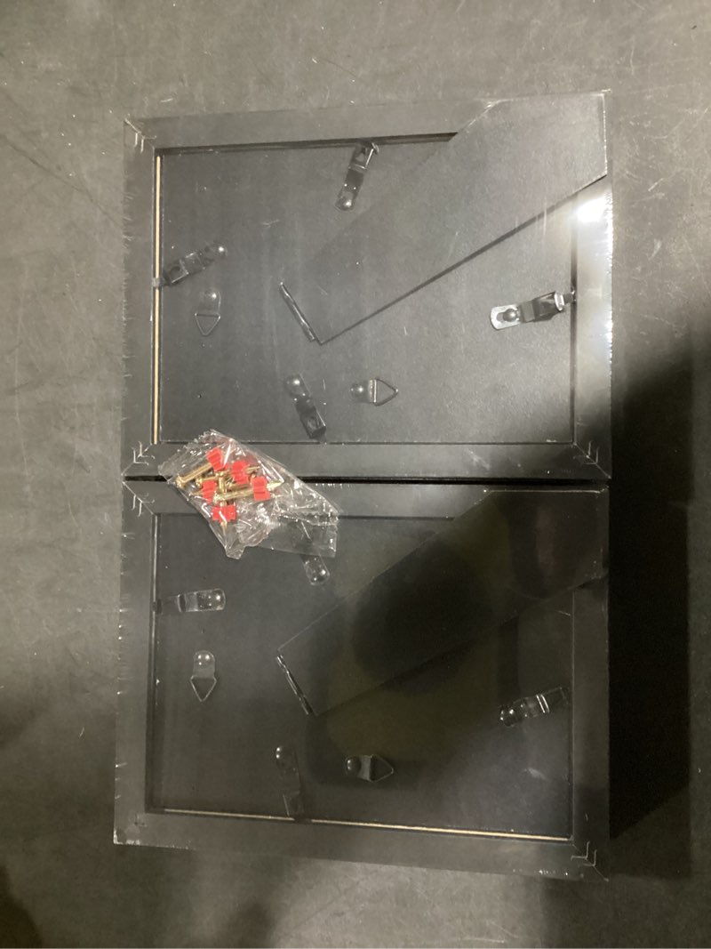 Condition photo showing New/Like New for 5x7 Picture Frame Set of 4, High Definition Real Glass, Display Pictures 4x6 with Mat or 5x7 Without Mat, Gallery Wall Hanging or Tabletop Photo Frames, Black Black 5x7 in