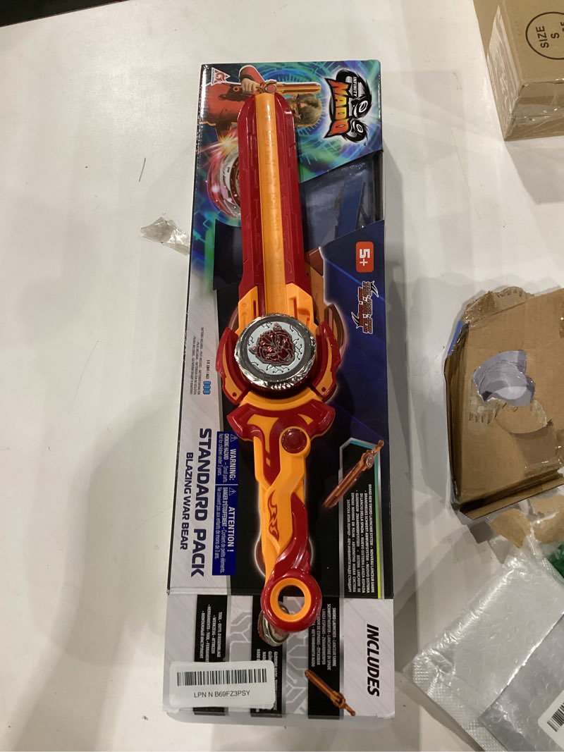 Condition photo showing As Is for INFINITY NADO Battling Toys, Battle Set for 8-12 with Spinning Top & Sword Launcher, Metal Brust Gyro for Boys and Girls Age 5+, Blazing War Bear, Flame Red
