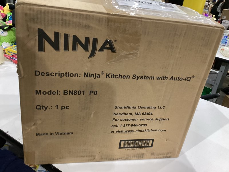 Condition photo showing Good Condition for Ninja BN801 Professional Plus Kitchen System, 1400 WP, 5 Functions for Smoothies, Chopping, Dough & More with Auto IQ, 72-oz.* Blender Pitcher, 64-oz. Processor Bowl, (2) 24-oz. To-Go Cups, Grey 64 oz. Blender + Kitchen System