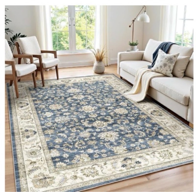 (similar)witshock 6x8 area rugs for living room - washable vintage rug retro antique neutral large non slip l