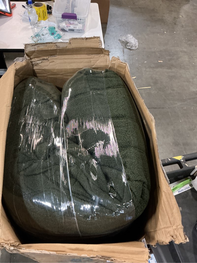 Condition photo showing Good Condition for loveseat fireside chair bean bag sofa - large bean bag chair for adults & teens, 2 seater, high density comfortable foam, living room & bedroom (green) green loveseat