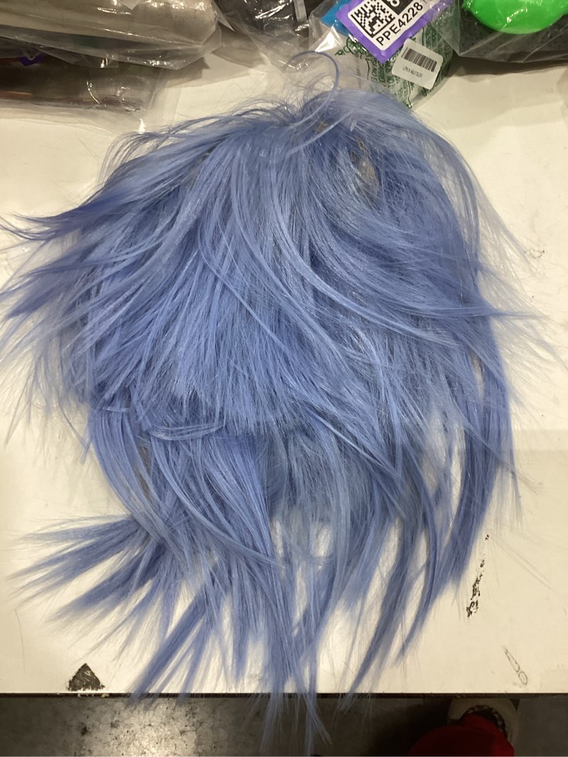 Condition photo showing New/Like New for SUKRI Light Blue Bob Wig with Bangs Short Straight Blue Wig for Women Shoulder Length Wigs Colorful Synthetic Wig for Daily Use Party Cosplay?12Inch? Blue 12 Inch