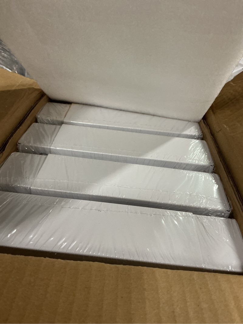 Condition photo showing New/Like New for PAKETA 4 Pack Expandable Pull Out Cabinet Organizer, 21'' Deep Pull Out Drawers for Cabinet, Upgrade 3 Slide Rails Sliding Drawers for Cabinets with Adhesive Nano Film (White, 21"D X 9-14"W) 21"D X 9-14"W (4 Pack) White
