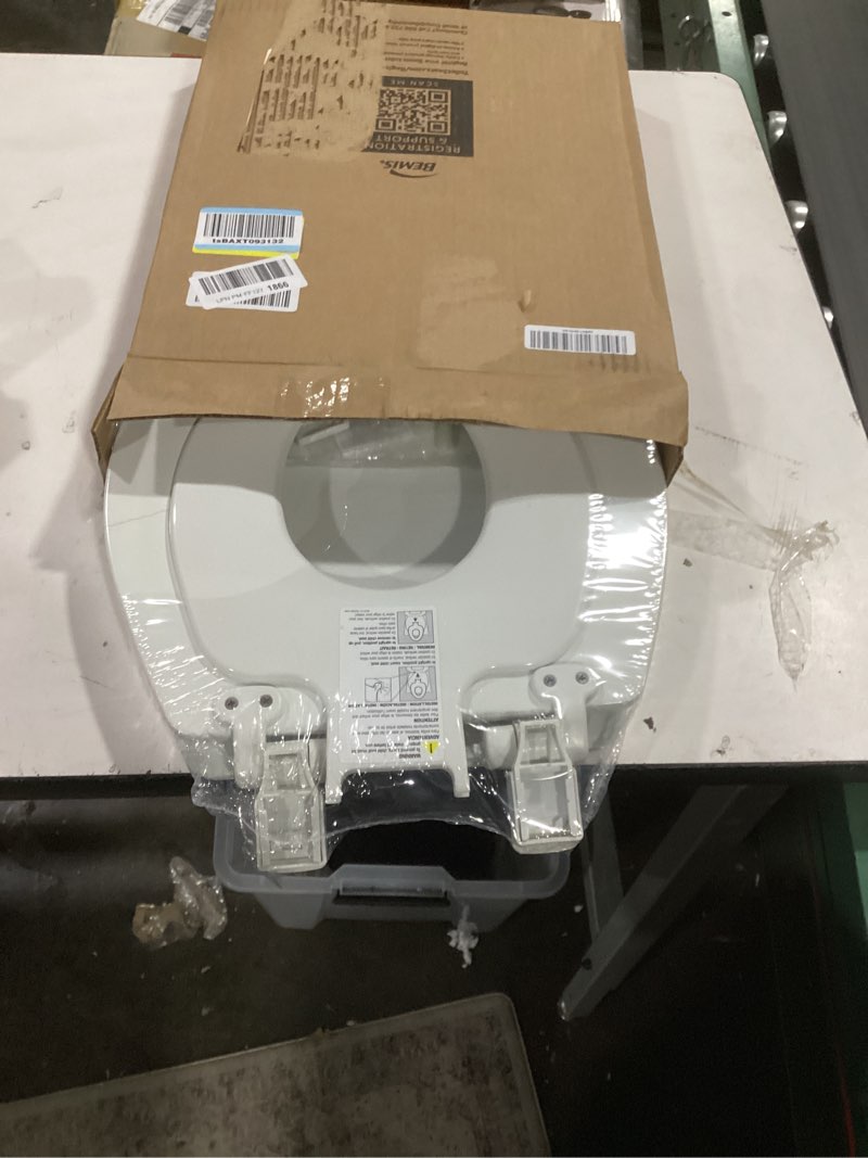 Condition photo showing As Is for Mayfair NextStep2 Slow-Close Toilet Seat with Built-In Toddler Potty Training Seat, Removable, White, Round Round 2-in-1 Toilet Seat