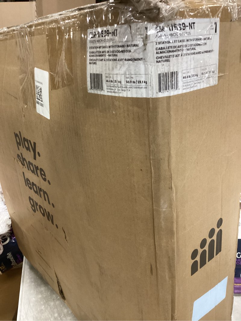 Condition photo showing New/Like New for ECR4Kids 2-Station Art Easel with Storage, Classroom Supplies, Natural