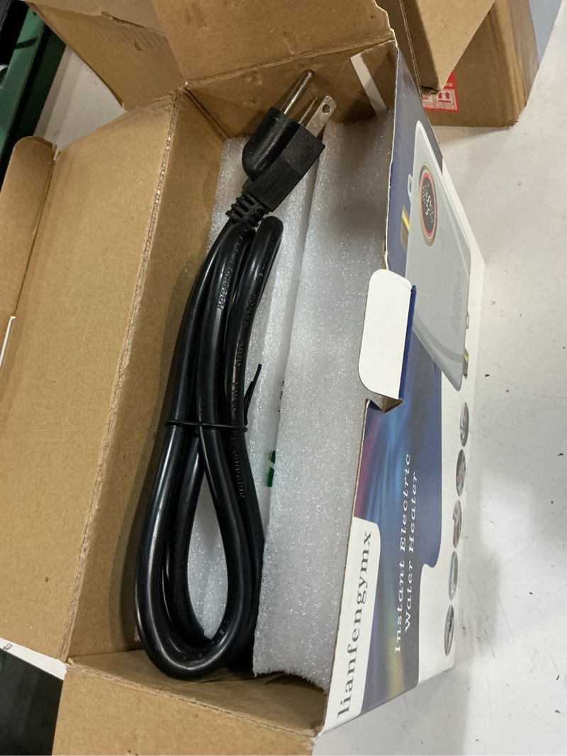 Condition photo showing New/Like New for tankless water heater electric 110v, 3000w instant portable on-demand hot water for sink, rv kitchen, camping, digital display (white),use in environments above 32°f, lower flow = higher heat
