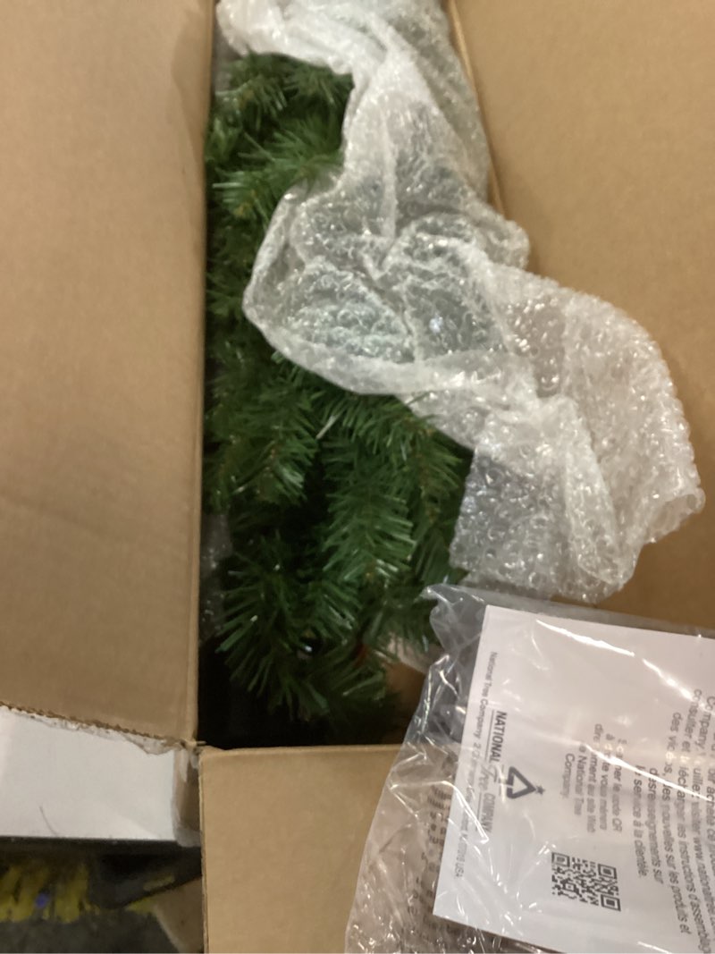 Condition photo showing As Is for National Tree Company Pre-Lit Artificial Medium Christmas Tree, Green, Kincaid Spruce, Multicolor Lights, Includes Stand, 4 Feet 4ft