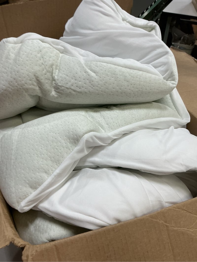 Condition photo showing As Is for Ultra Soft Queen Size Mattress Topper - Viscose Made from Bamboo Pillow Top Mattress Pad for Back Pain Relief - Naturally Cooling for Hot Sleepers, Green Green Queen