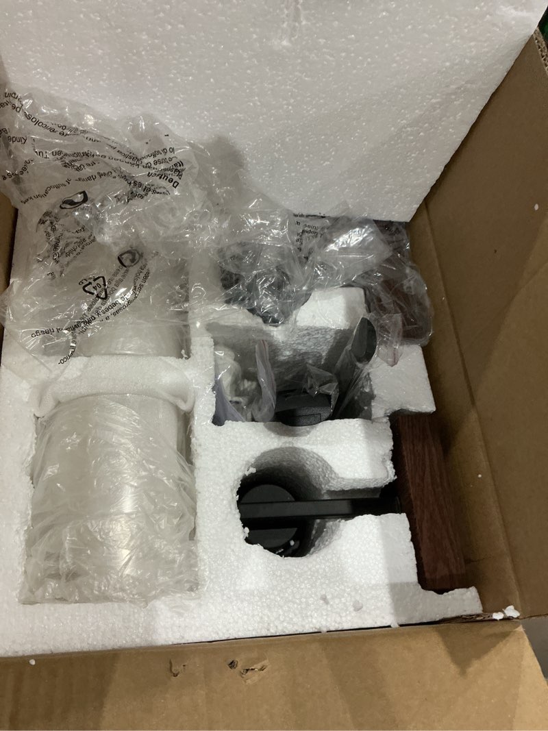 Condition photo showing Good Condition for battery operated wall sconce set of 2, black & walnut rechargeable wall lights with timer function, easy install dimmable wireless wall lamps for living room, bedroom, hallway, entryway decor 3000k black walnut (clear tubular lampshade) battery (2 pack)