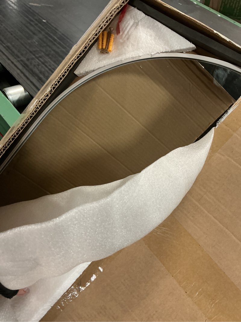 Condition photo showing New/Like New for rowjut floor mirror arched mirror full length 56"x20"full length mirror can be free standing or hanging on the wall used in living room entrance hall corridor room bathroom etc ?white white 56"l x 20"w