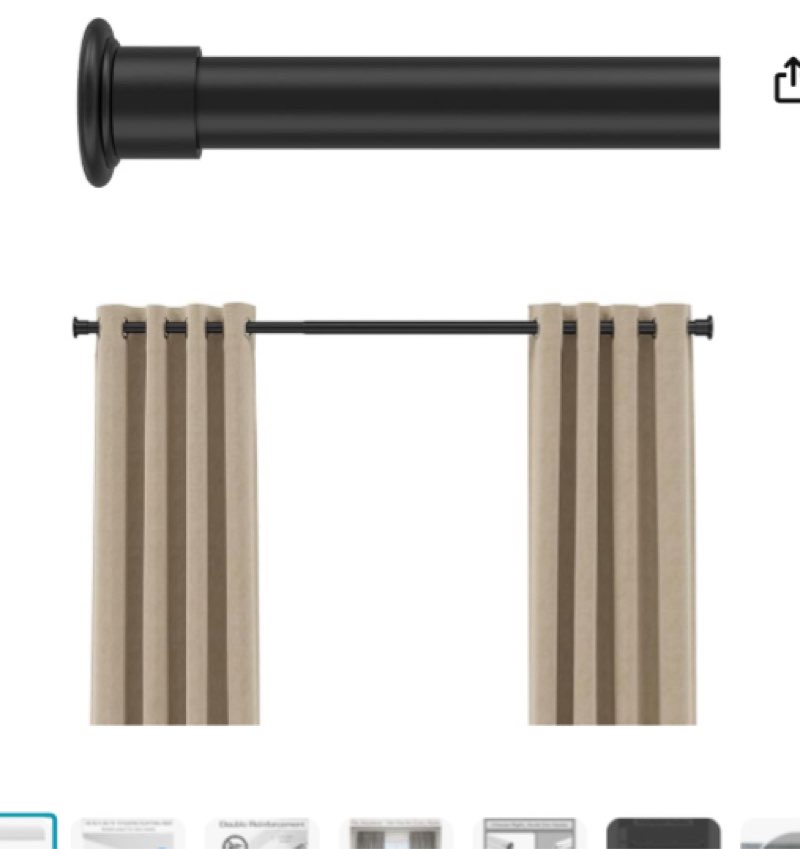 Tension Curtain Rod by EZFurni,42-123 Inches,Heavy Duty Tension Rods for Windows, No Drilling Adjustable Curtain Rod for Patio, Hold Up Blackout Curtains and Non Slip, White