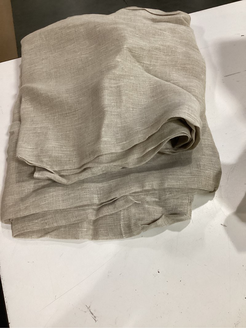 Condition photo showing Good Condition for european linen sheer curtain set (set of 2), 48x84, flax