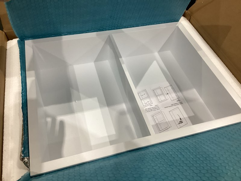 Condition photo showing Good Condition for 14x18 medicine cabinet recessed stainless steel, 2-tier, medicine cabinet organizer,stainless steel wall niche, bathroom wall cabinet, recessed bathroom cabinet, wall cabinet, white classic 2-tier white
