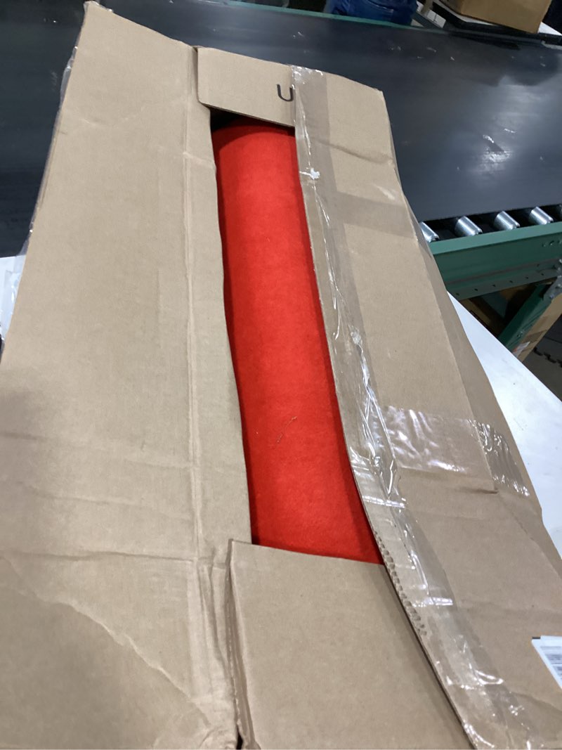 Condition photo showing Good Condition for 450 gsm extra thick waterproof red carpet runner for events decorations, 3x10 ft not slip red runner aisle runway rug for wedding, party, banquet, activity entrance and special events decorations red 3' x 10' (runner)