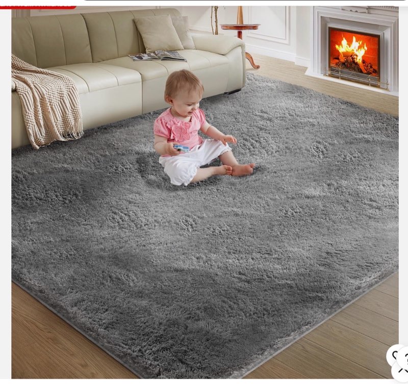  ultra soft rug for living room 4x6 ft grey fluffy shag area rug for bedroom