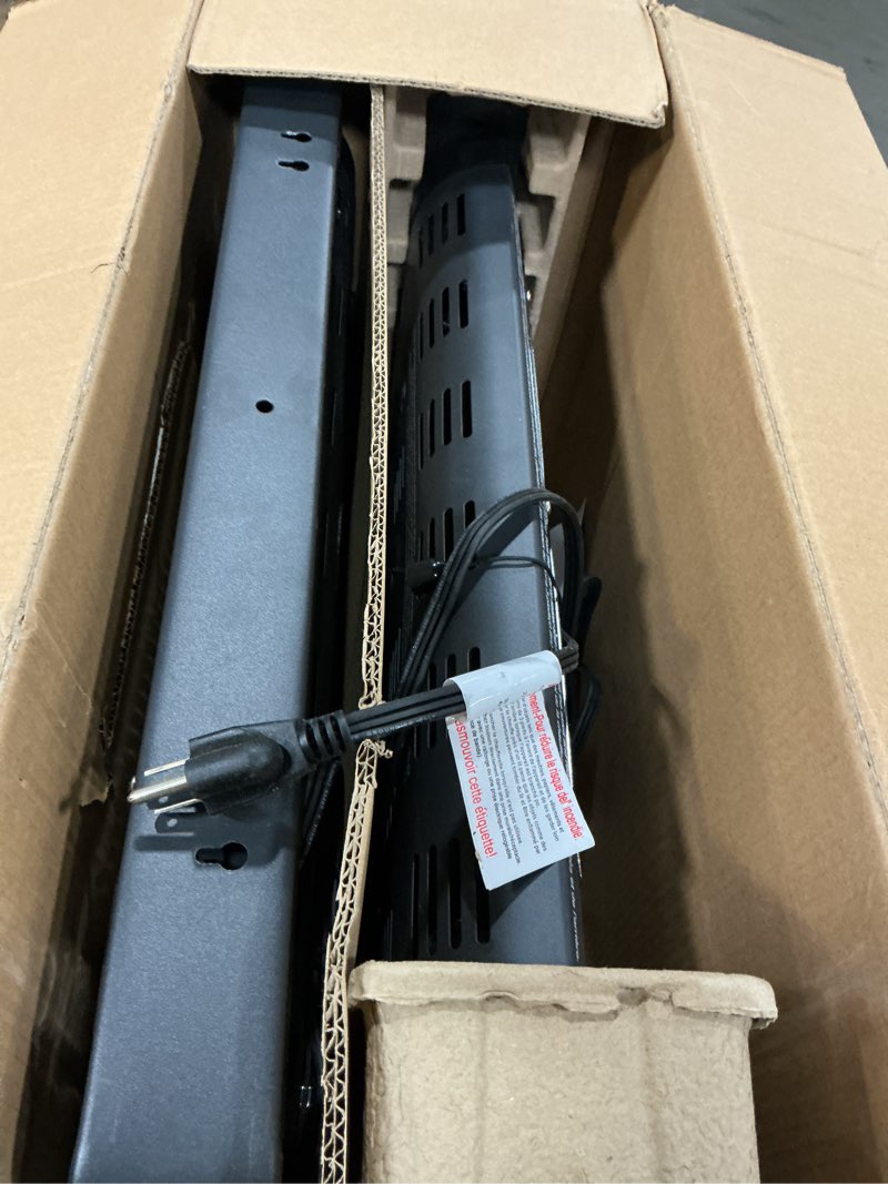 Condition photo showing As Is for Shinic 2 Packs Electric Garage Heaters, 1500W/750W Ceiling Mounted Heater Radiant Heaters with Halogen Light, 90 Degree Rotation, 5 Mode Settings, Space Heater for Garage, Shop, Large Room and Patio