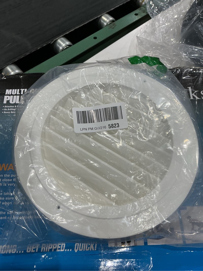 Condition photo showing New/Like New for 8 inch soffit vent,hg power round vent cover with built-in screen mesh, abs louver round air vent ceiling diffuser for exhaust fan, bathroom, office and home hvac ventilation, 200mm, white 8 inch white
