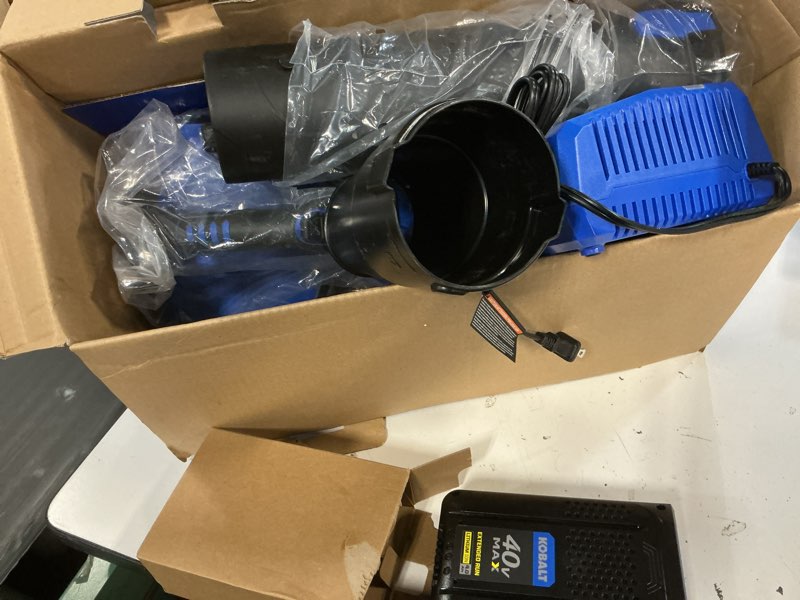 Condition photo showing Good Condition for kobalt 40-volt 600-cfm 130-mph battery handheld leaf blower 4 ah battery included charger included