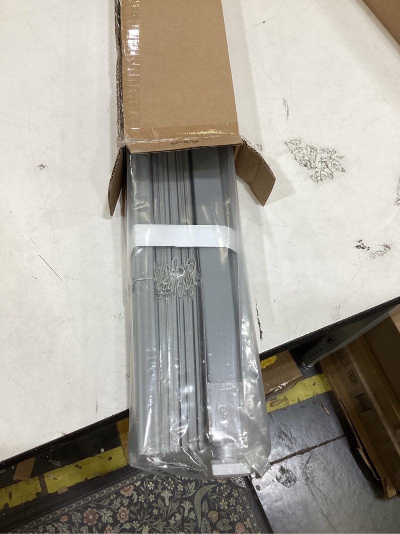 Condition photo showing Good Condition for lazblinds cordless no tools-no drill 1" vinyl horizontal mini blinds, light filtering blinds for windows, blinds & shades for window size 25" w x 64" h, grey