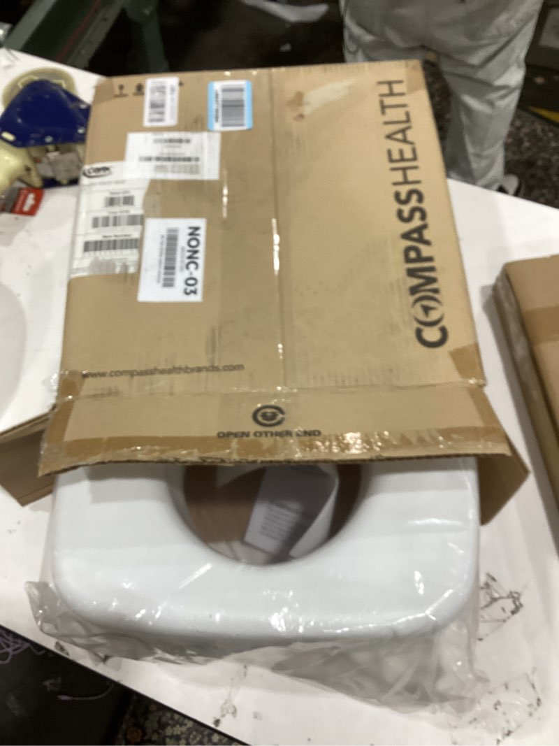 Condition photo showing Good Condition for Carex Toilet Seat Riser, Adds 5 Inches of Height, Elevated and Raised Toilet Seat with 300 lbs Capacity, Standard Riser for Elderly and Handicap, Universal, Slip-Resistant, White 5 Inch (Pack of 1) Toilet Seat Riser