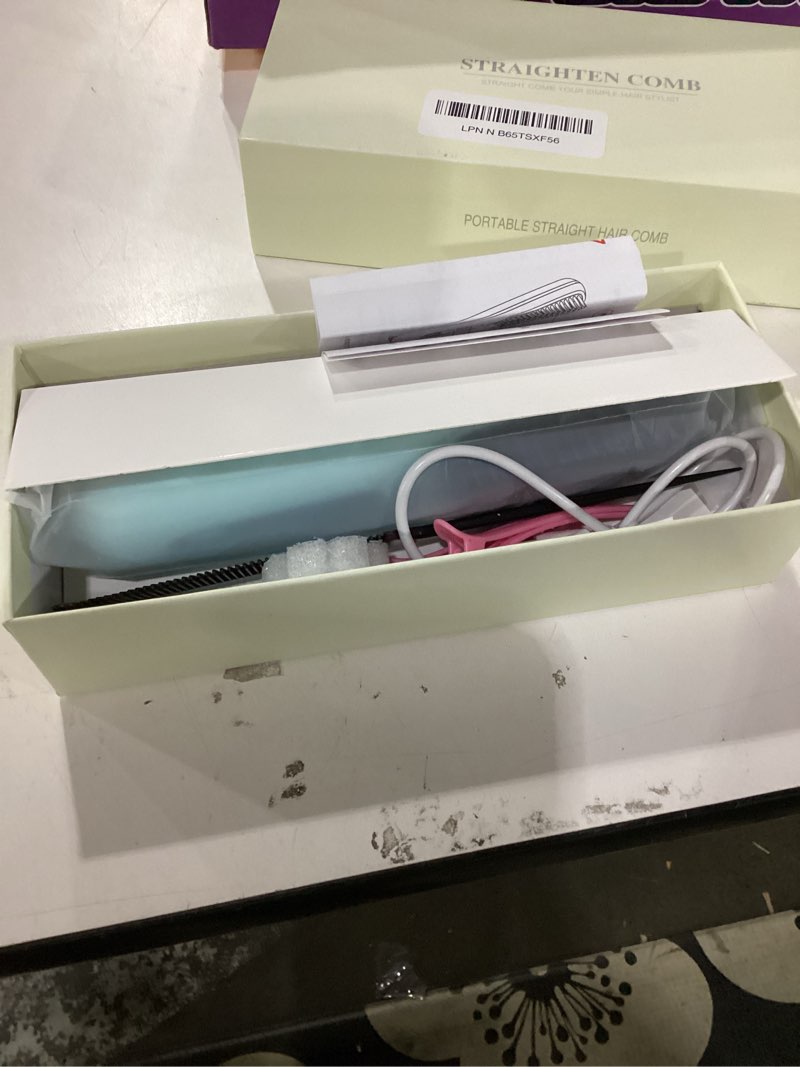 Condition photo showing New/Like New for Go Brush Pro 2026, Portable Straightener Brushs for Travel, with LCD Temperature Display, Fast Heating Cordless Mini Hair Brushs (Blue)