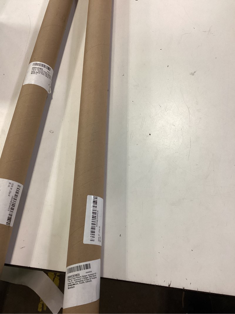 Condition photo showing New/Like New for cleat picture hanger hardware kit - 1 pair 30'' aluminum z hanger wall mount bracket kit, interlocking z clips for hanging wall art, mirrors, panels, cabinets, whiteboards 30'' 1pairs