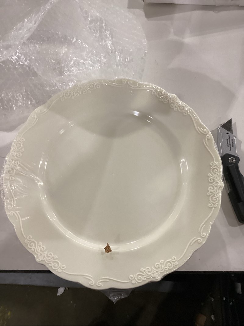 Condition photo showing New/Like New for Similar to ***PULOTE 100PCS Ivory Plastic Plates - Cream Plastic Disposable Heavy Duty for Party & Wedding - Include 50 Each (Dinner & Dessert) Plates
