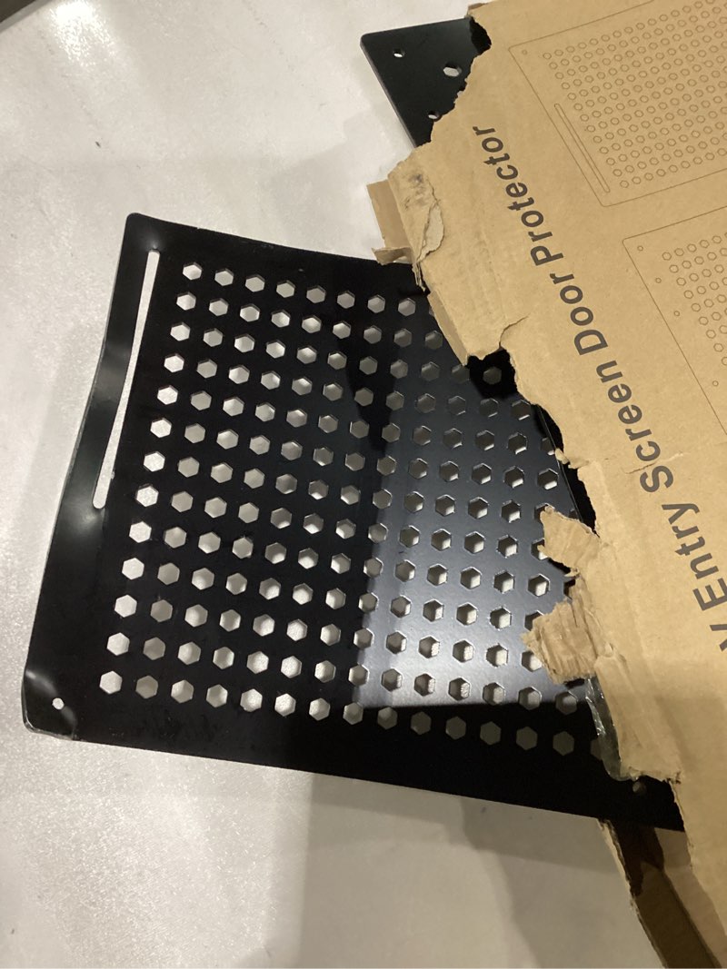 Condition photo showing As Is for RV Screen Door Protector for Dogs, Adjustable Aluminum Alloy RV Entry Grille Protectors Pet Guard Defender Accessories for Inside RV Camper Trailer Pets Kids Protection(22 to 31.5 Inches, Large)