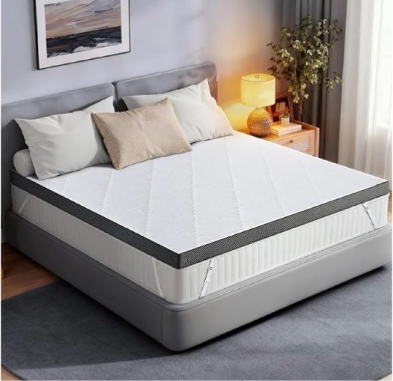 extra firm mattress topper queen: 3 inch high density mattress pad, extra support for pain relief be